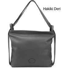 Gönderi(r) Kadın Gri  Hakiki Deri Omuz Ve Sırt Çantası