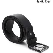 Gönderi(r) Erkek Siyah Hakiki Deri 4 Cm Kot Kemeri