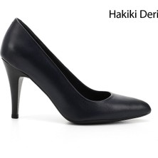 Gönderi(r) Kadın Lacivert Antik Sivri Burun İnce Topuklu Hakiki Deri Stiletto