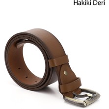 Gönderi(r) Erkek Taba Antik Hakiki Deri 4 Cm Kot Kemeri