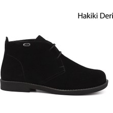 Gönderi(r) Kadın Siyah Süet Kauçuk Taban Hakiki Deri Bot