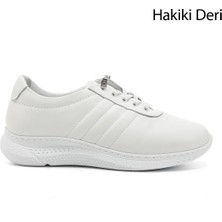 Gönderi(r) Kadın Beyaz Bağcıklı Dolgu Taban Hakiki Deri Sneaker