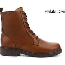 Gönderi(r) Kadın Taba Antik Fermuarlı Kauçuk Taban Hakiki Deri Postal Bot