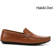 Gönderi(r) Erkek Taba Antik Rok Hakiki Deri Loafer Ayakkabı