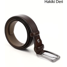 Gönderi(r) Erkek Kahve Antik Hakiki Deri 3,5 Cm Klasik Kemer