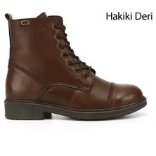 Gönderi(r) Kadın Kahve  Fermuarlı Hakiki Deri Postal Bot