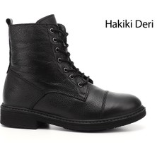 Gönderi(r) Kadın Siyah Floter Fermuarlı Hakiki Deri Postal Bot