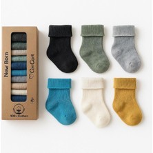 Concon Bebe Pamuklu 0-6 Ay Yeni Doğan Erkek Bebek 6'lı Bebek Çorabı