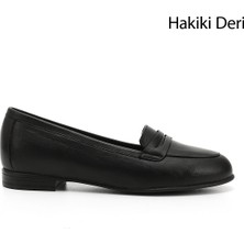 Gönderi(r) Kadın Siyah Hakiki Deri Babet