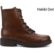 Gönderi(r) Kadın Kahve Antik Fermuarlı Kauçuk Taban Hakiki Deri Postal Bot