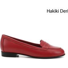 Gönderi(r) Kadın Kırmızı Antik Hakiki Deri Babet