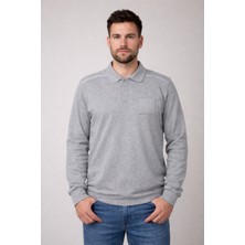 Peç Detaylı Gri Sweatshirt