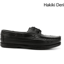 Gönderi(r) Erkek Siyah  Bağcıklı Kauçuk Taban Hakiki Deri Ayakkabı