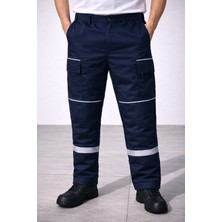 KETRA R Mavi/Gri Renk Detaylı Reflektörlü Kışlık İş Pantolonu