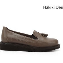 Gönderi(r) Kadın Vizon Antik  Dolgu Taban Püsküllü Hakiki Deri Ayakkabı