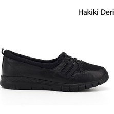 Gönderi(r) Kadın Siyah Dolgu Taban Hakiki Deri Comfort Ayakkabı