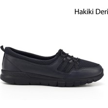 Gönderi(r) Kadın Lacivert Antik Dolgu Taban Hakiki Deri Comfort Ayakkabı
