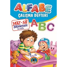 Renklime Yaz-Sil Alfabe Bitmeyen Yazı Defteri+Tahta Kalemi