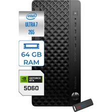 Hp Elitedesk 8 G1I Ultra7 265 Ddr5 64GB 4tb SSD 8GB/RTX5060 Wi-Fi 7 BE200 (2x2) + Bt 5.4 500W Freedos Iş Istasyonu CS7A7ETF24 + Zettaçanta