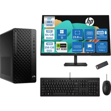 Hp Prodesk 2 Tower G1I Intel I5 14400 4,7 Ghz 64GB Ddr5 256GB SSD 4GB/GT1030  WIN11HOME Mini + 23.8 100Hz Fhd Monitör Tower Masaüstü Bilgisayar 24B70VQAT21H21+ZETTAUSBBELLEK