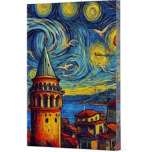 Renklime Van Gogh 5 - Galata Çizgili Yan Boyamalı Defter