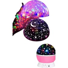 Astraltech Yıldızlı Gece Lambası Mor Projeksiyon Görünümlü Masa Lambası Renk Değiştirebilen