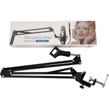 Hbk 35A Masa Kenarı Mikrofon Standı (Küçük) | Akrobat Kollu Tasarım Yayıncılar ve Ev Stüdyoları Için Masa Kenarına Sabitlenen Pratik Çözüm