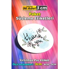 Sb Store Thank You Ambalaj Kargo Hediye Paketleme Etiketi Model 6 - 96 Adet 3cm