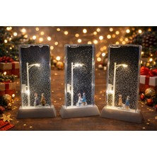 Romantik Sevgililer Tasarımlı Sokak Lambası Kar Küresi | Hediyelik Dekoratif Işıklı Küre