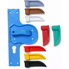 Tuncel Teknik Bariyerli ve Güvenli Kırılmaz Kapi Kolu Mavi Ayna Mavi Kol