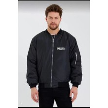 Etiler Collection Unisex Uzun Kol Baskılı Bomber Ceket - Siyah