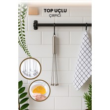 Orvila Paslanmaz Çelik Top Uçlu Çırpıcı - Sos Karıştırıcı - Kek Yumurta Çırpıcı - Krom Saplı