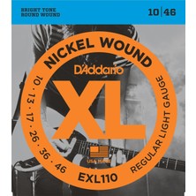 D'addario EXL110 XL Nickel Serisi Elektro Gitar Tel Seti Regular Light 10-46 Menşei Çin
