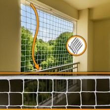 Morilu Güvenlik Filesi 10 cm Göz 6mm Ip - Montaj Malzemeli - Balkon Inşaat Merdiven Raf Havuz Iş Güvenlik Ağı