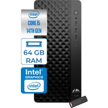 Hp Prodesk 2 Tower G1I Intel I5 14400 4,7 Ghz 64GB Ddr5 4tb SSD Intel® UHD Graphics 730 WIN11PRO Mini Tower Masaüstü Bilgisayar B70VQATP25+ZETTAUSBBELLEK