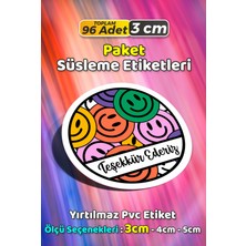 Sb Store Teşekkür Ederiz Ambalaj Kargo Hediye Paketleme Etiketi Model 2 - 96 Adet 3cm