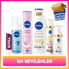 Nivea Çeyiz Seti,leke Karşıtı Krem ve Serum,losyon,dudak Kremi, Yüz Yıkama Köpüğü,deodorant, Çanta Hediye