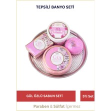 Lawin 4'lü Hediye Sabun Seti - Gül Kokulu Banyo Seti - Banyo Topu, Gül Özlü Krem ve Sabun