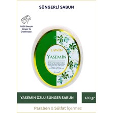 Lawin Yasemin Doğal Süngerli Sabun – Banyo Süngeri Lif, Peeling Etkili, Zengin Köpük