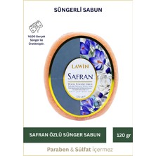 Lawin Safran Özlü Doğal Süngerli Sabun – Banyo Süngeri Lif , Peeling Etkili, Zengin Köpük