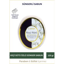 Lawin Keçi Sütü Doğal Süngerli Sabun – Banyo Süngeri Lif, Peeling Etkili, Zengin Köpük