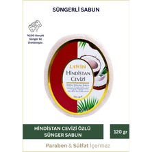 Lawin Hindistan Cevizi Doğal Süngerli Sabun – Banyo Süngeri Lif, Peeling Etkili, Zengin Köpük
