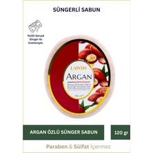 Lawin Argan Özlü Doğal Süngerli Sabun – Banyo Süngeri Lif, Peeling Etkili, Zengin Köpük