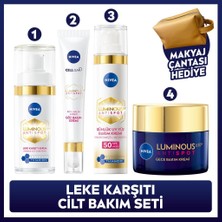 Nivea LUMINOUS630 Leke Karşıtı Bakım Seti, Cilt Serumu, Göz, Gündüz ve Gece Kremi, Makyaj Çantası Hediye