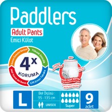Paddlers Yetişkin Hasta Emici Külot Bez Large 9 Adet