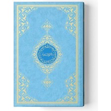 Renklime Cami Boy Kur'an-I Kerim (2 Renkli, Mavi, Mühürlü)