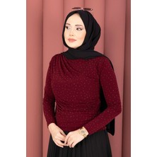 Ozk Taş Detaylı Sandy Body Bordo