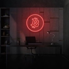 Biz Bu İşin Keyif Kısmındayız Bitcoin Logo Neon Tabela
