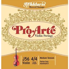 D'addario J56 Pro-Arté Keman Tel Seti (4/4) | Naylon Özlü Yumuşak Tını Neme Karşı Toleranslı Yapı ve Konforlu Parmak Tuşesi