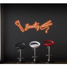 Biz Bu İşin Keyif Kısmındayız Beauty Yazılı ve Şekilli Neon Tabela